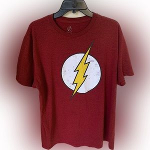 Men’s DC Comics Super Hero The Flash Tee T-Shirt SS Adult XL NEW Men’s Red
